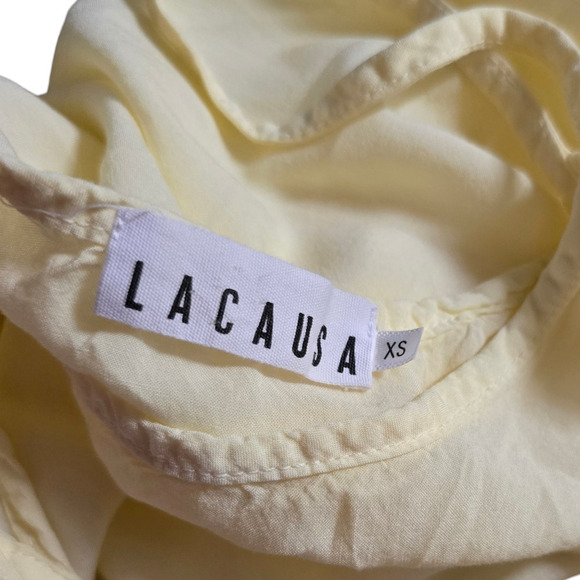 LACAUSA Cotton Slip Dress yellow lightweight xs extra small - Picture 4 of 7